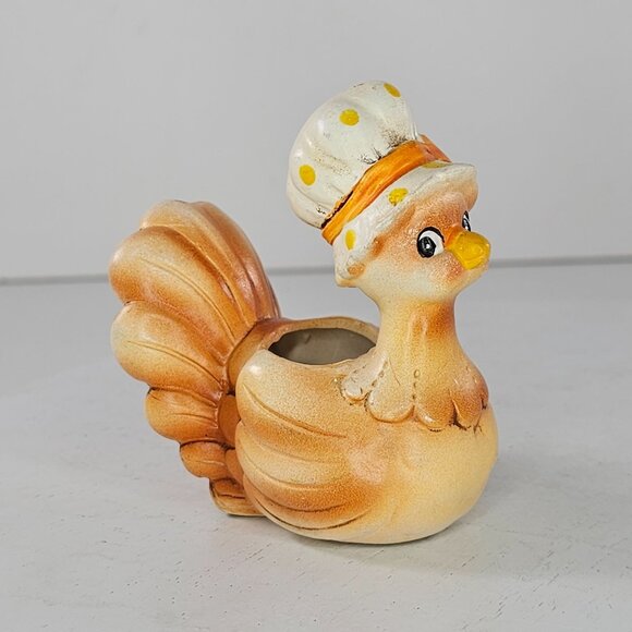 Vintage Josef Originals Turkey Toothpick Holder Miniature Figurine - Picture 8 of 8